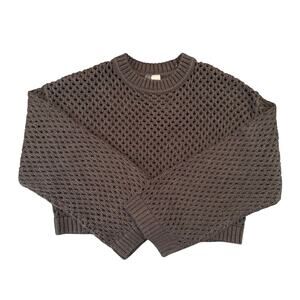 H&M Divided Open Knit Sweater Black Cropped Pullover Size Small